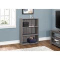 Daphnes Dinnette 36 in. Bookcase with 3 Shelves - Grey DA2618195